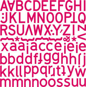 Luxe Designs - Simple Alpha Stickers Pink 12x12  (pack of 5)